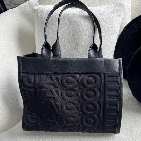 Marc Jacobs The Monogram Neoprene Large Black Tote Bag LIKE NEW - Picture 5 of 12
